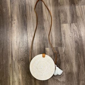 White Woven Crossbody